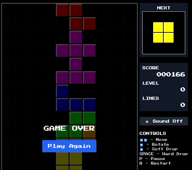 Project cover: tetris game